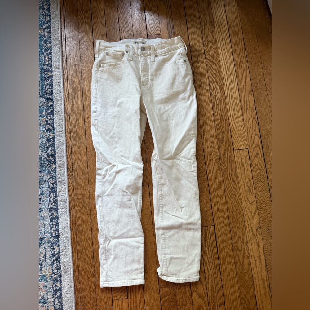Madewell The Mid-Rise Perfect Vintage White Denim Jeans - Size 27